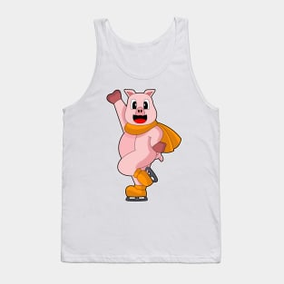 Pig Ice skating Ice skates Tank Top